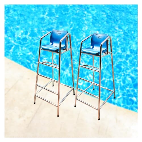 Rettungsschwimmerstühle for den Pool, stark belastbarer, hoher Schiedsrichterleiterhocker for den Innen- und Außenbereich, robuste Liegestühle for Wettkämpfe am See oder Strand(H 190CM/74.8IN) von Generisch