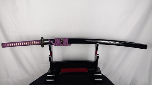 Samurai Schwerter Katana Schwert - scharf, echt & handgeschmiedet - gefaltetes Katana Schwert ohne Ständer - echtes Japanisches Samurai Sword aus Kohlenstoffstahl - Japan Deko Katanas von Generisch