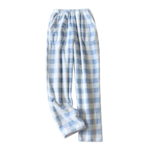 Schlafhose Damen Lang Partner Pyjamahose Schlafhose Herbst Winter Locker Lässig Weich Freizeithose Pyjama Karierte Kariert Schlafanzughose Schlafanzug Hose Weihnachts Schlafanzug von Generisch