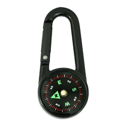 Schlüsselanhänger-Kompass – einseitiger Mini-Kompass mit Karabiner, Rucksack-Zubehör mit drehbarem Zifferblatt für Bergsteigen, Wandern, Camping, Erkundung, Feldübungen von Generisch