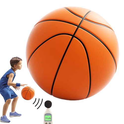 Silent Basketball - Hochdichter Schaumstoffball | Weicher Basketballball | 3D Textur, Leiser Sprung, Kein Lärm, Ball | Heller Mute Basketball Für Spiel, Training, Kinder, Teenager, Erwachsene von Generisch