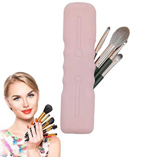 Silikon-Make-up-Pinseltasche, magnetisch, Anti-Fall-Silikonpinselhalter, tragbarer Pinselhalter für Frauen und Mädchen, Pinsel-Lippenstift-Puder von Generisch