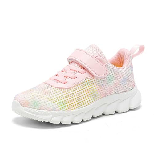 Sportschuhe Kinder mädchen 31, Turnschuhe Mädchen - Unisex-Kinder Sneaker Atmungsaktiv Sportschuhe Leicht Kinderschuhe Hallenschuhe Fitnessschuhe Outdoor Laufschuhe Mesh Freizeitschuhe Rosa von Generisch