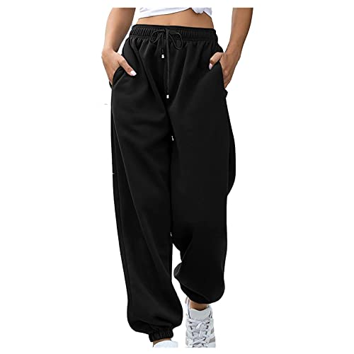 Jogginghose Damen Lang?Baggy Damen?Jogginghose Lang Baggy Trainingshose High Waist Freizeit Sweatpants Weite Sporthose Klamotten Teenager mädchen von Generisch