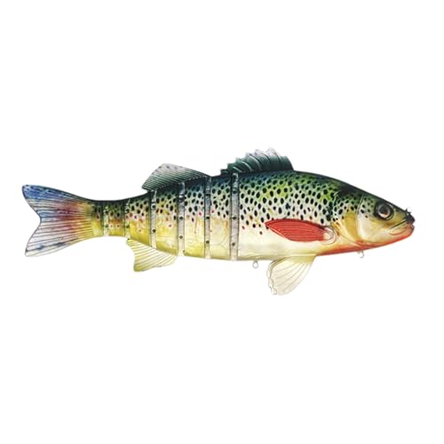 Swimbait Köder für Barsch, Swimbait Angelköder – Realistische Angelköder | Angelköder für Wasser und Salz, Swimbait mit mehreren Gelenken 15 Zoll für Forellen Crappie Barsch, Angelköder von Generisch