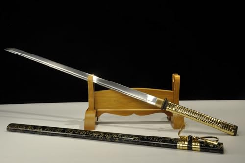 TEERMA 40 Zoll China Handmade Schwert aus Hohem Mangan Stahl scharfes und echtes Katana China Schwert SW611 von Generisch