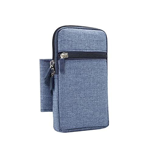 Tasche Phone Fashion Case Reißverschluss Handy Universal Handy Denim Pocket Waist Packs Ice Pack Taillengürtel, blau, Einheitsgröße von Generisch