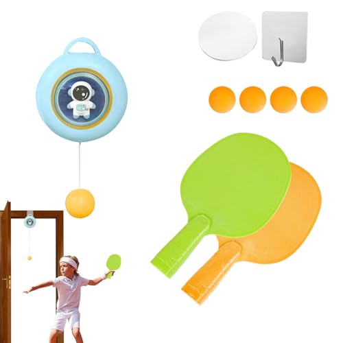 Tischtennis-Trainer-Set, Ping-Pong-Trainer-Spielzeug | Tennisball-Trainer-Set | Übungstrainer mit Schlägern und Bällen, Tür-Pong-Spiel zum Aufhängen, zur Verbesserung der Hand-Auge-Koordination von Generisch