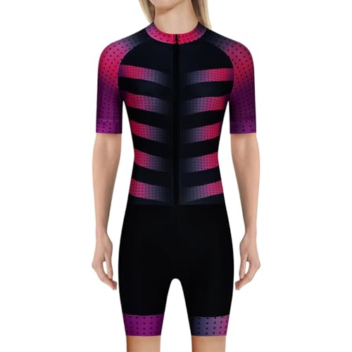 Triathlon-Radtrikot für Damen, kurzärmelig, Tri-Anzug, Radsport-Sweatshirt, Jumpsuit, 2024 3002, Größe: M von Generisch