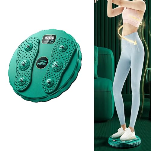 Twist Board Waist Twisting Disc with Intelligent Counting Massage Foot Sole for Weight Loss Aerobic Exercise and Toning Workout Home Gym Board Fitness Equipment Waist Twisting Board (Green) von Generisch