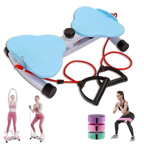 Twisting Waist Machine Twisting Waist Board with Circular Resistance Band, Noise Free Twisting Waist Machine Exercise for Slimming, Shaping and Weight Loss, Home Gym (Blue) von Generisch