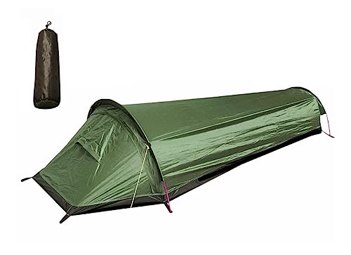 Ultraleichtes 0.78kg 1 Mann Campingzelt Zelt Minipack Leicht Armee Grün 220X（50/90/50） X50CM für Wandern Bergsteigen Backpacking Outdoor Camping Klettern und Reisen Wasserdichtem von Generisch