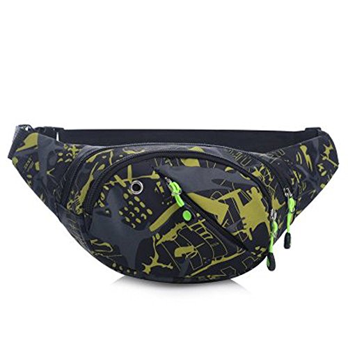 Unisex Outdoor Sports Casual Camo Waist Pack Cycling Sport Belt Bag Waist Packs for Women, gelb, Einheitsgröße von Generisch