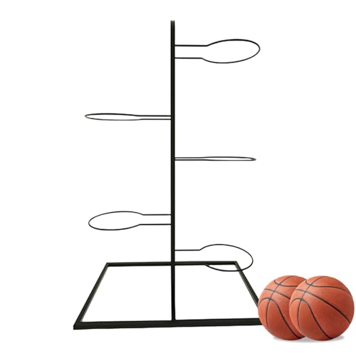 Vertikales Ball-Aufbewahrungsregal – Metall-Basketball-Halter, Ball-Aufbewahrungsregal, multifunktional, mehrschichtig, Eisenball-Aufbewahrungsregal, Fußball-Aufbewahrung, von Generisch