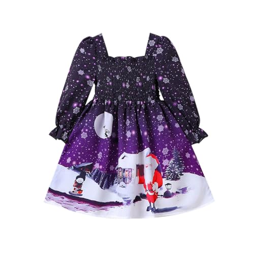 Weihnachtskleid Kinder Mädchen Langarm Warm Winterkleid Schneeflocke Winter Midi Kleid Pailletten Rippenstrick Herbstkleid Elegant Festliches Strickkleid A-Linie Weihnachtsfrau Weihnachtsmannkostüm von Generisch