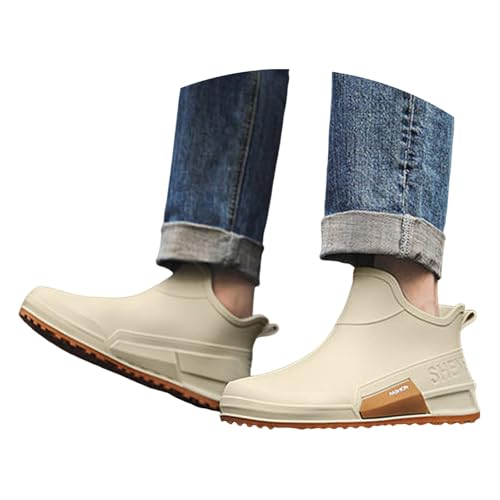 Weit Regenstiefel Gummistiefel wasserdichte Reitstiefel Bequem Halbhoch Leicht Wasserdicht Regenschuhe Kurze Damen Gartenschuhe Stiefel Bunt - Lässig PVC von Generisch