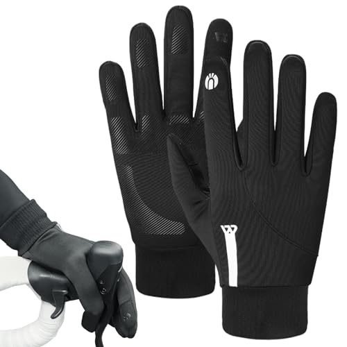 Winter-Fahrradhandschuhe, Touchscreen-Handschuhe, warme Ski-Handschuhe, reflektierende Winterhandschuhe, rutschfest, winddicht, Fahrradhandschuhe für Workout, Laufen, Wandern, Bergsteigen von Generisch