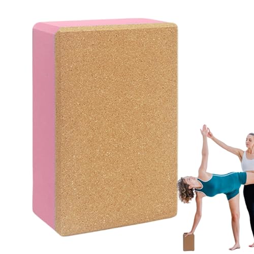 Yoga-Block aus Kork, Yoga-Blöcke mit hoher Dichte,Rutschfeste Mehrzweck-Yoga-Blöcke - Tragbares Pilates-Yoga-Zubehör, leichter Übungsblock für Zuhause, Studio von Generisch