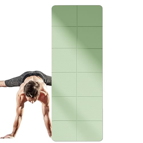 Zusammenklappbare Yogamatte, faltbare Fitnessmatte,Tragbare Pilatesmatte - 72 x 24 x 0,1 Zoll, funktioniert hervorragend auf jedem Boden für Stretching, Cardio- oder Heimtraining von Generisch