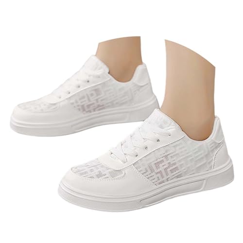 freizeitschuhe damen weiss sportlich, Trachten Sneaker Spitzen Trachtenschuhe Elegant Sommerschuhe Spitze Bestickte Flach Mesh Walkingschuhe Stoffschuhe Dirndl Schuhe Oktoberfest Turnschuhe 40 von Generisch
