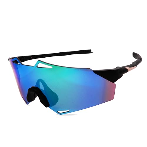Sonnenbrille für Herren und Damen, schnelle Fahrradbrille mit verspiegelten Gläsern für Sport und Raves von Generisch