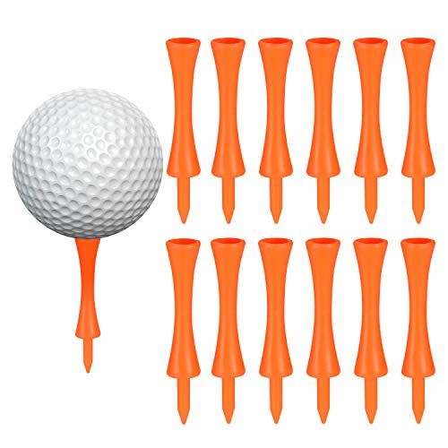 Zocipro 100 Stück 70mm Orange Kunststoff Golf Tees, robuste Golf zubehör golftees Kunststoff, Geeignet für Golffahrer, Golf-Übungsmatten und Golf-Kunststoffbälle von Zocipro