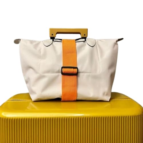 2PCS Elastic Fastening Belt for Luggage, Travel Bag Luggage Elastic Rope Binding Strap, Adjustable Luggage Bag Fixing Clamping Strap, Elastic Ring Luggage Straps for Suitcases (C-Orange,One Size) von Georcep