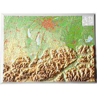 Georelief 3D Reliefkarte Bayerisches Oberland von Georelief