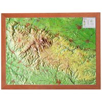 Georelief 3D Reliefkarte Harz mit Holzrahmen von Georelief