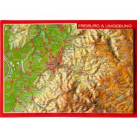Georelief 3D Reliefpostkarte Freiburg & Umgebung von Georelief