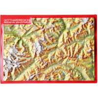 Georelief 3D Reliefpostkarte Gotthardregion von Georelief