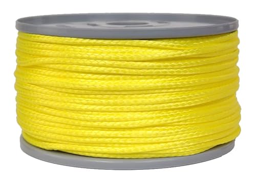 Gepotex Dyneema Flechtschnur Seil Dyneemaseil Flechtleine aus Dyneema - Durchmesser 3mm - 100 Meter Fb. gelb von Gepotex