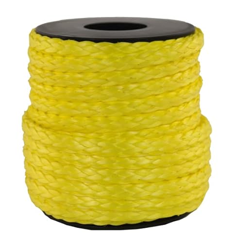 Gepotex Dyneema Flechtschnur Seil Dyneemaseil Flechtleine aus Dyneema - Durchmesser 5mm – Länge:10 Meter Fb. gelb von Gepotex