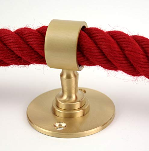 Gepotex Seilträger/Wandhalter/Seilhalter Messing matt für 25 mm Seil - Handlaufseil - Absperrseil von Gepotex