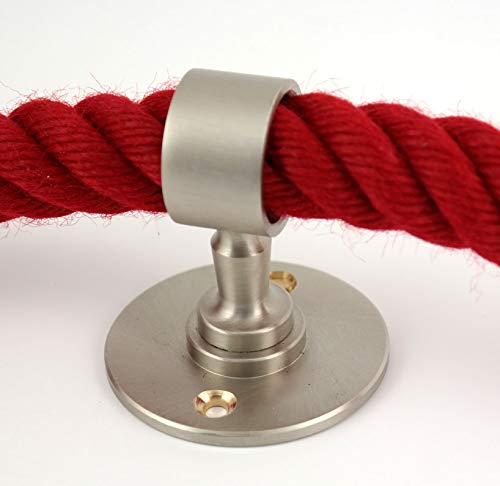 Gepotex Seilträger/Wandhalter/Seilhalter Nickel matt für 25 mm Seil - Handlaufseil - Absperrseil von Gepotex