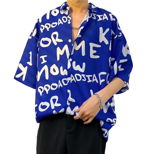 GerRit Herren Hemd Drucken Sie Kurzarmhemd Männer Mode Personalisierte Losen Freizeitmantel Für Den Sommer-Farbe 30-3xl von GerRit