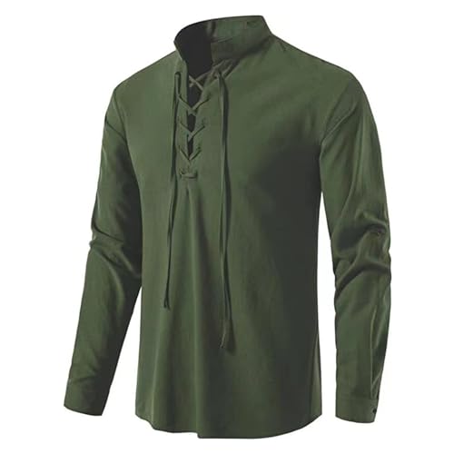 GerRit Herren Hemd Herren Lässige Bluse Tops Langarm T -Shirt Frühling Autumn Hemdhemden-grün-XL von GerRit