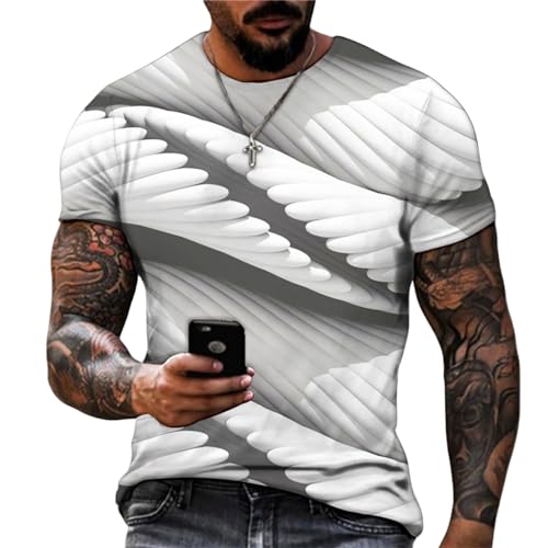 GerRit Herren T-Shirt Herren Mode T-Shirt Herrenbekleidungsstraße Übergroßes T-Shirt Kurzärmelig-Farbe 18-s von GerRit