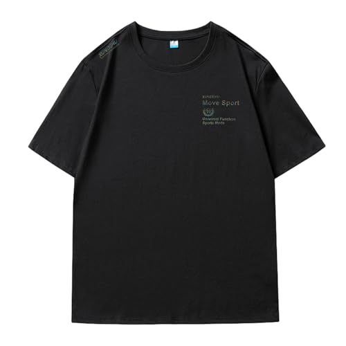 GerRit Herren T-Shirt Mode-Baumwoll-t-Shirt O-Neck Sommer Kurzarm Casual Herren T-Shirt Größe L-9xl-schwarz-7xl (113-123 Kg) von GerRit