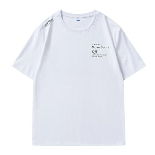 GerRit Herren T-Shirt Mode-Baumwoll-t-Shirt O-Neck Sommer Kurzarm Casual Herren T-Shirt Größe L-9xl-weiß-4xl (83-93 Kg) von GerRit