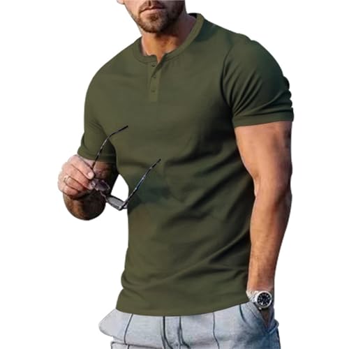 GerRit Herren T-Shirt Summer Herren Kurzärmelige Runde Hals Schlanker Sport Lässig Halbärmelig T-Shirt Für Männer-grün-XXL von GerRit