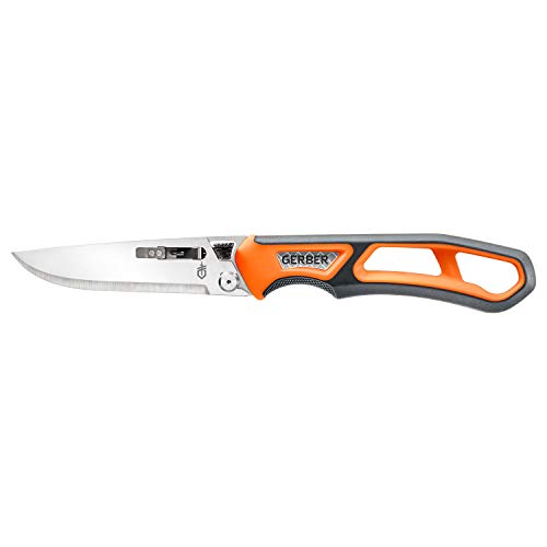 Gerber Outdoor/Survival-Messer mit 3 austauschbaren Klingen und Holster, Randy Newberg Fixed EBS, Grau/Orange, 30-001767 von Gerber