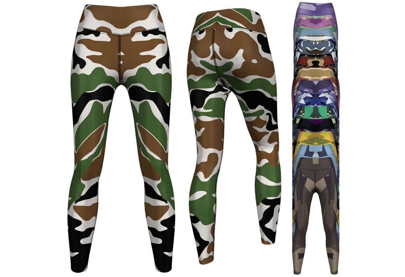 German Wear Leggings GYM-8029 Camo Leggings dehnbar für Sport Yoga Gymnastik Training Tanz freizeit von German Wear