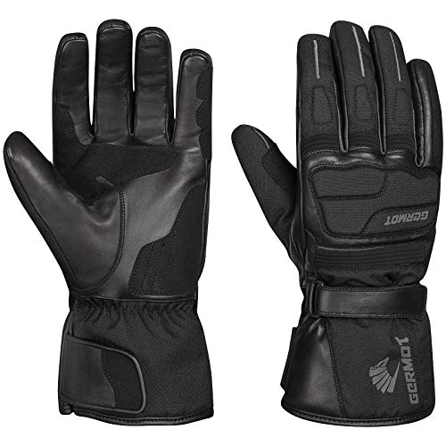 Germot Winter-Handschuh Barrow, Leder, Motorrad-Handschuh, atmungsaktiv, schwarz, Gr. 10 von Germot
