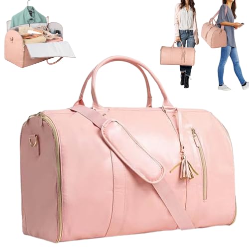 GeRRiT My Flexibag Reisetasche,travluxe Faltbare Reisetasche,umwandelbarer Handgepäck,Reisetasche Kleidersack 2 In 1,tashlo Reisetasche,travel Her Foldable Clothing Bag,anzugtasche Reisetasche-pink von Gerrit