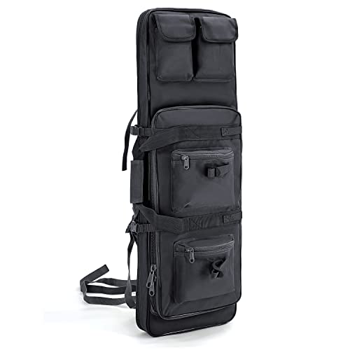Gespann Tactical Rifle Backpack Soft Rifle Case Rifle Storage Holder for Hunting Trekking Hiking Fishing Rod Bag (Schwarz, 83cm) von Gespann