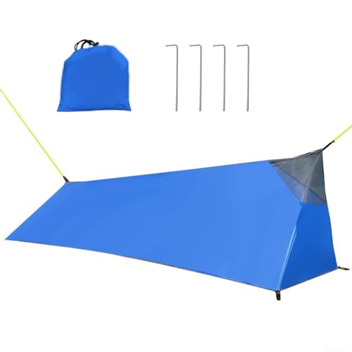 Leichtes Outdoor-Zelt, ultraleichtes Campingzelt, Sommer, Einzelpersonen-Netz, Innenbelüftung, Netz, einfach zu installieren (blau) von Getdoublerich