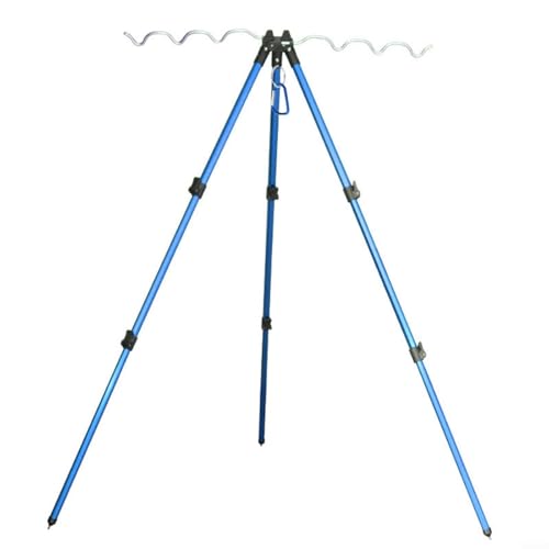 Angelruten-Stativ-Ständer für Meer, Strand, Ufer, Pier, Tackle, Teleskop, Outdoor, Meeresangeln, Stützständer, faltbares Stativ (B blau) von Gettimore