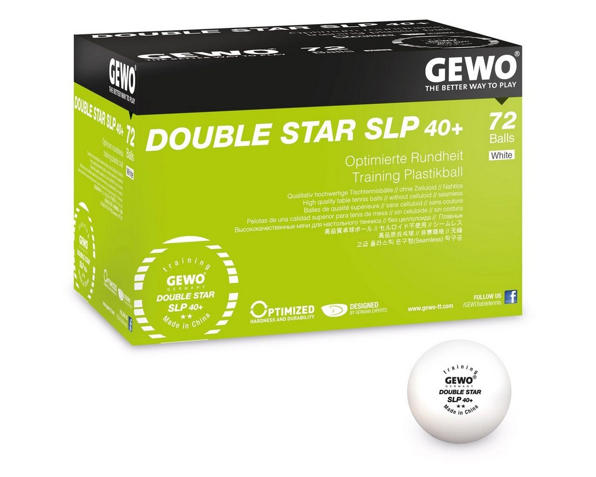 Gewo Tischtennisball GEWO Ball Double Star SLP40+ 72er von Gewo