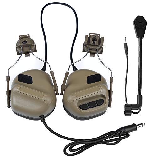 Gexgune Taktische Headsets mit schnellem Helmschienenadapter Militärisches Airsoft-Shooting-Headset Kommunikationszubehör der Armee, Keine Rauschunterdrückungsfunktion von Gexgune